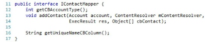 Definition of IcontactMapper interface