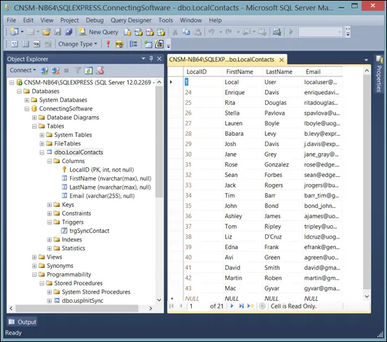 SQL integration of Exchange and Salesforce - Connecting Software