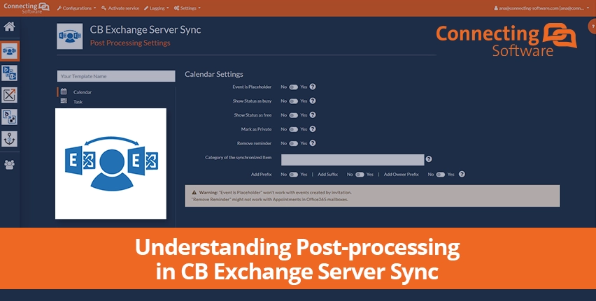 Comprendre le post-traitement dans CB Exchange Server Sync